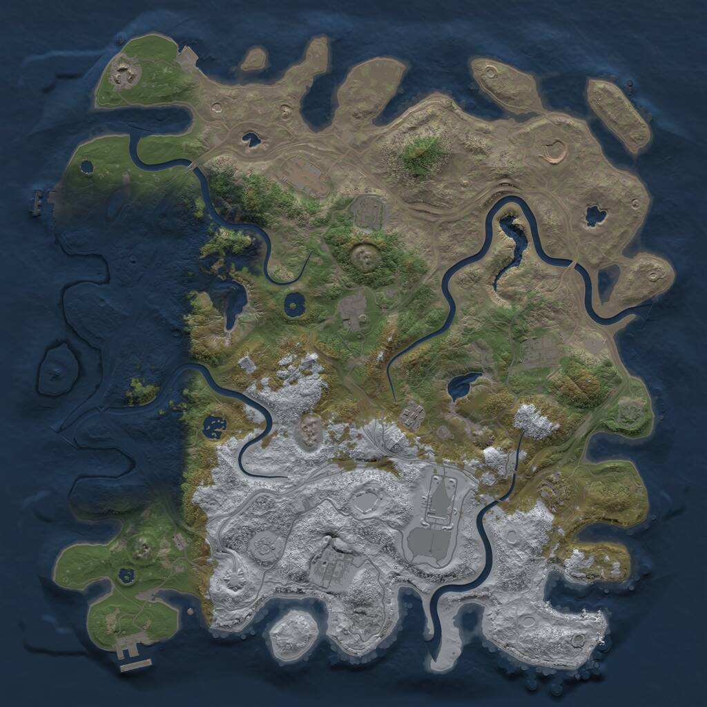 Rust Map: Procedural Map, Size: 4500, Seed: 822744064, 17 Monuments