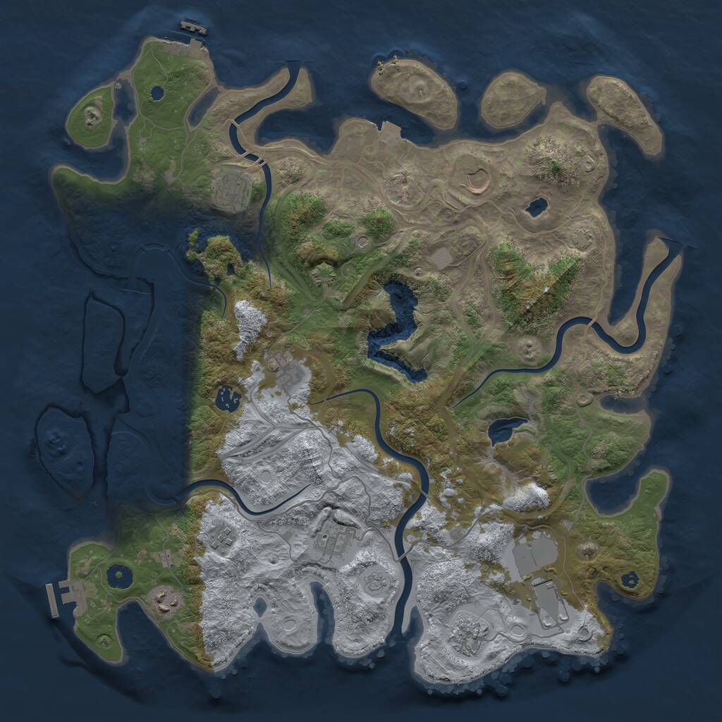 Rust Map: Procedural Map, Size: 4250, Seed: 890554123, 15 Monuments
