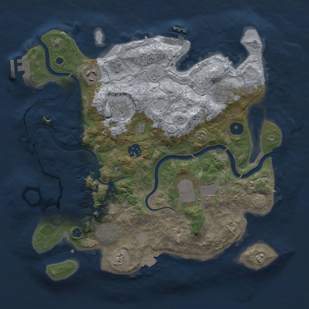Rust Map: Procedural Map, Size: 3500, Seed: 96954899, 13 Monuments