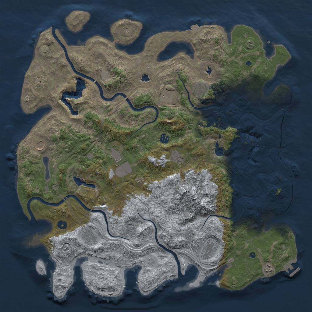 Rust Map: Procedural Map, Size: 5000, Seed: 62512, 17 Monuments