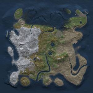 Thumbnail Rust Map: Procedural Map, Size: 3400, Seed: 1161251454, 12 Monuments