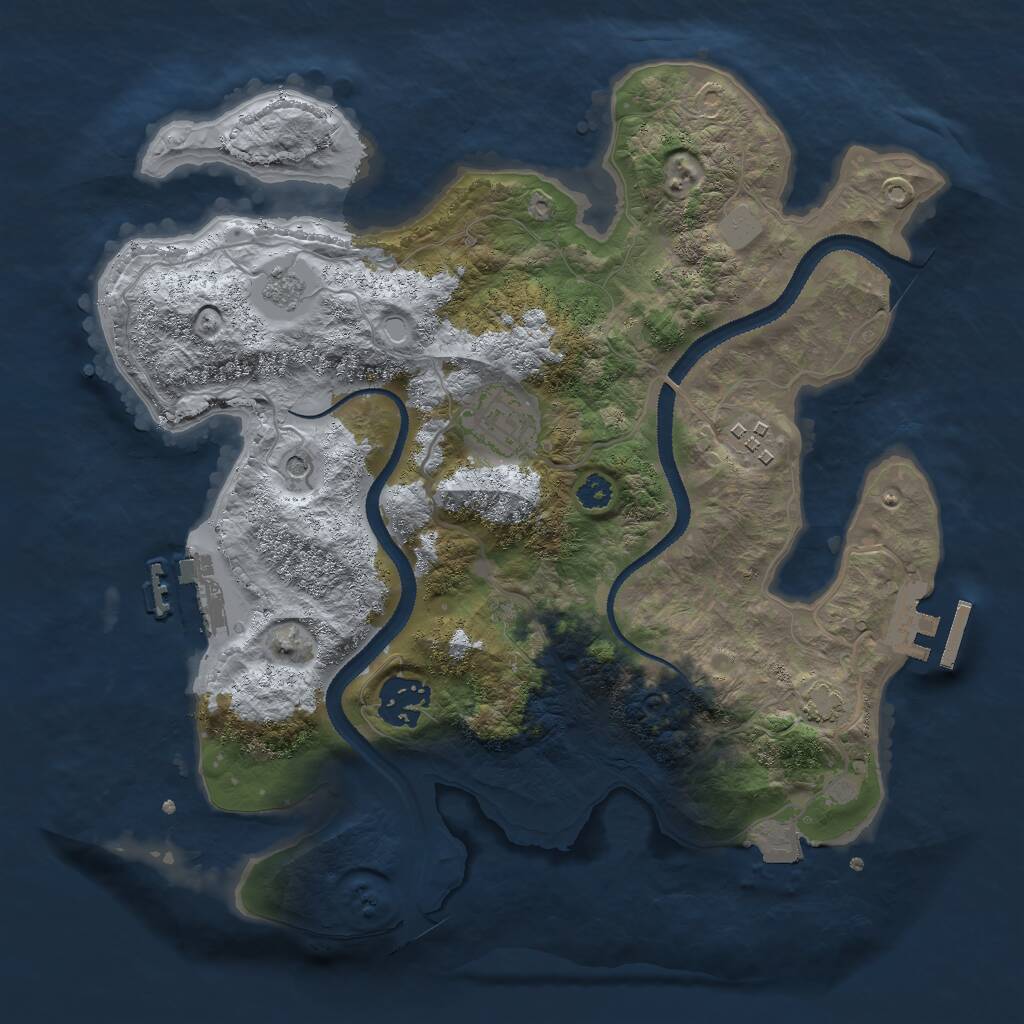 Rust Map: Procedural Map, Size: 3000, Seed: 143952846, 9 Monuments