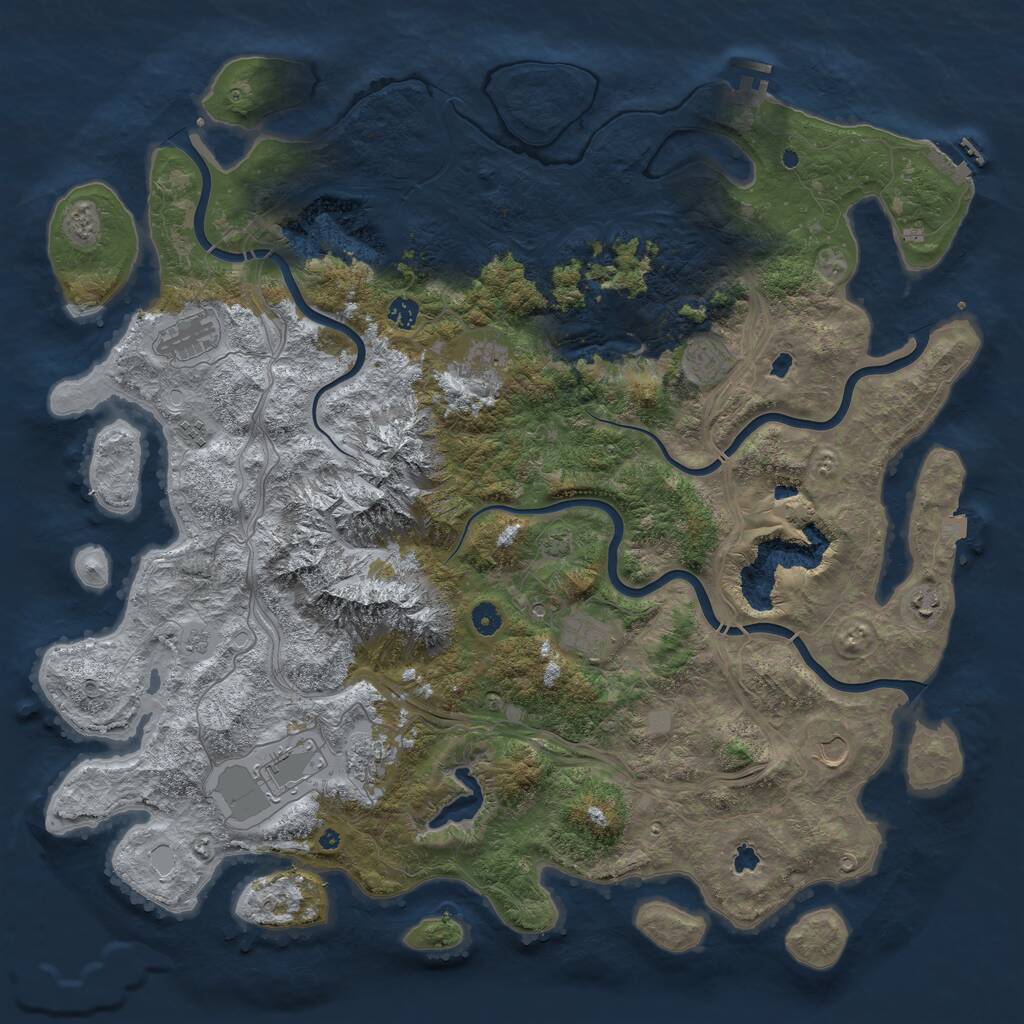 Rust Map: Procedural Map, Size: 5000, Seed: 31882, 16 Monuments