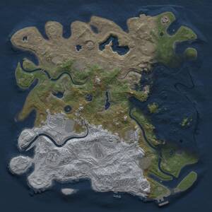 Thumbnail Rust Map: Procedural Map, Size: 4500, Seed: 30795, 16 Monuments