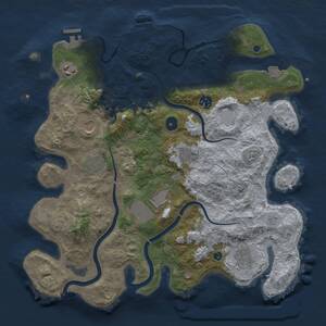 Thumbnail Rust Map: Procedural Map, Size: 3750, Seed: 30918, 14 Monuments