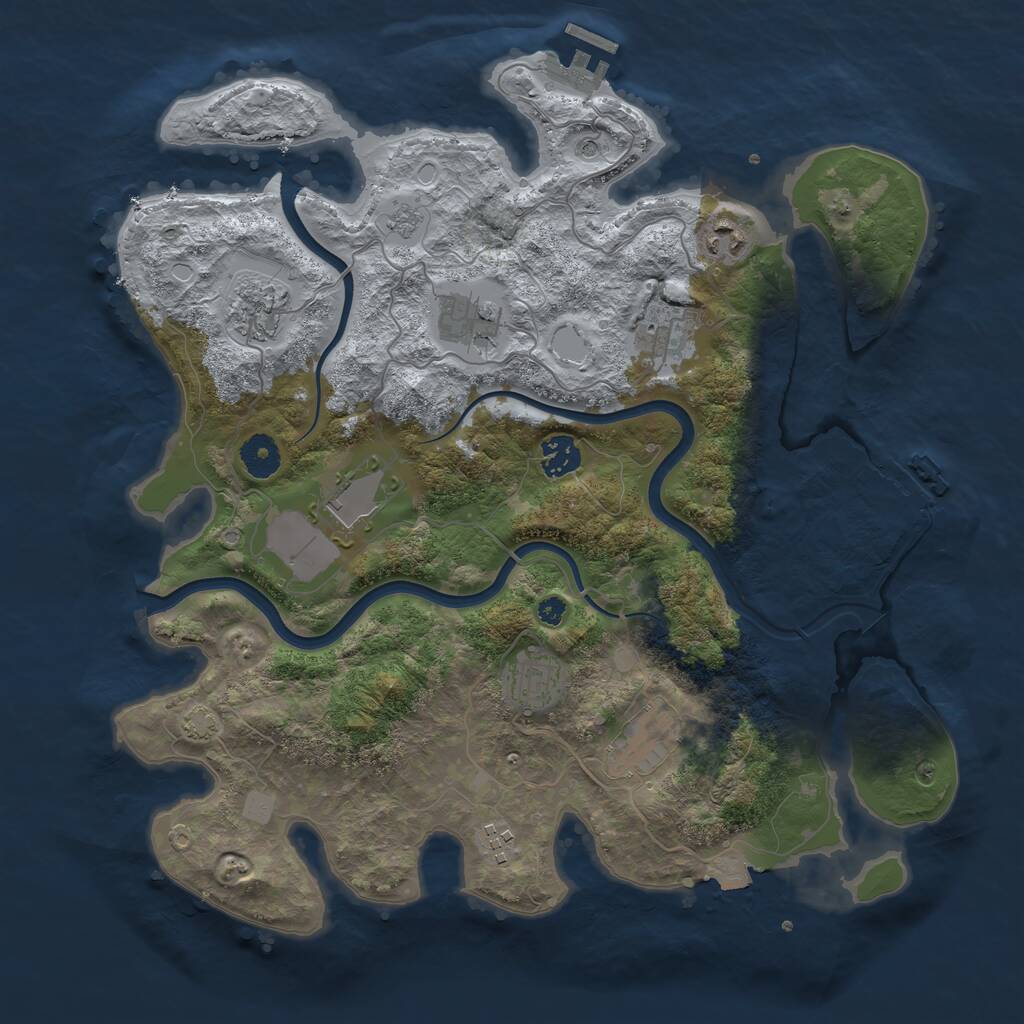 Rust Map: Procedural Map, Size: 3750, Seed: 51212414, 15 Monuments