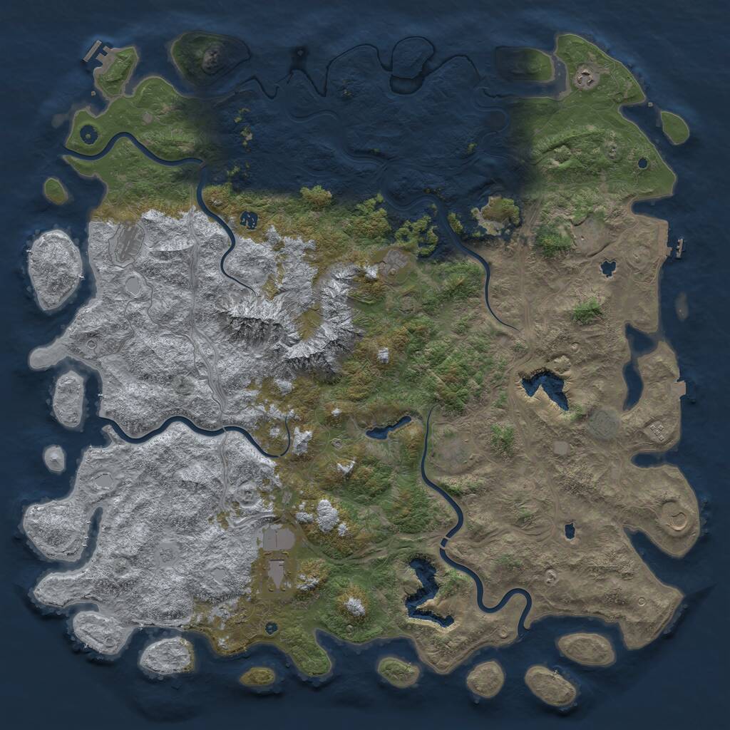 Rust Map: Procedural Map, Size: 6000, Seed: 31882, 17 Monuments
