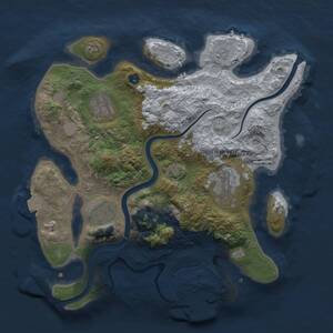 Thumbnail Rust Map: Procedural Map, Size: 3000, Seed: 1842388441, 9 Monuments