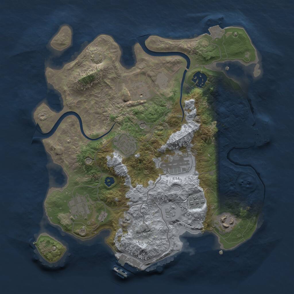 Rust Map: Procedural Map, Size: 3000, Seed: 76461, 13 Monuments