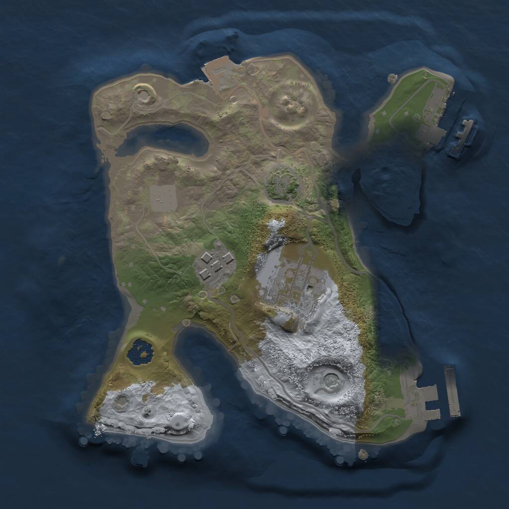 Rust Map: Procedural Map, Size: 2000, Seed: 2101808640, 7 Monuments