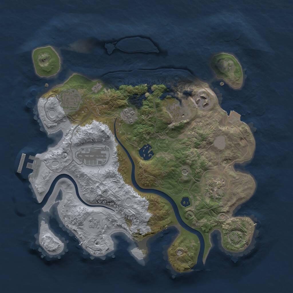Rust Map: Procedural Map, Size: 3000, Seed: 18731400, 12 Monuments