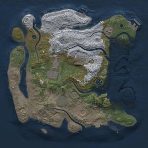 Thumbnail Rust Map: Procedural Map, Size: 3500, Seed: 510318176, 13 Monuments