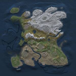 Thumbnail Rust Map: Procedural Map, Size: 3200, Seed: 53653256, 14 Monuments