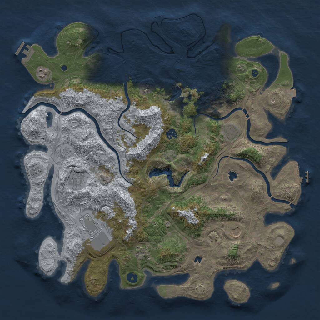 Rust Map: Procedural Map, Size: 4500, Seed: 924892703, 14 Monuments