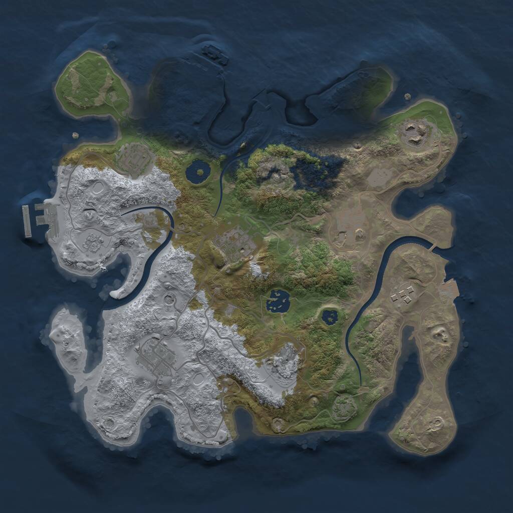 Rust Map: Procedural Map, Size: 3200, Seed: 11432, 14 Monuments