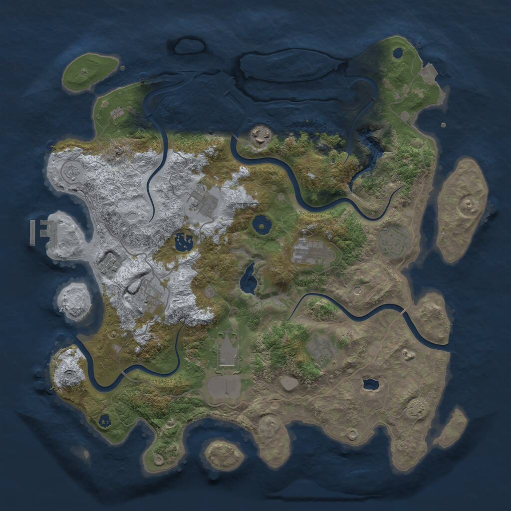 Rust Map: Procedural Map, Size: 4000, Seed: 1885012875, 14 Monuments