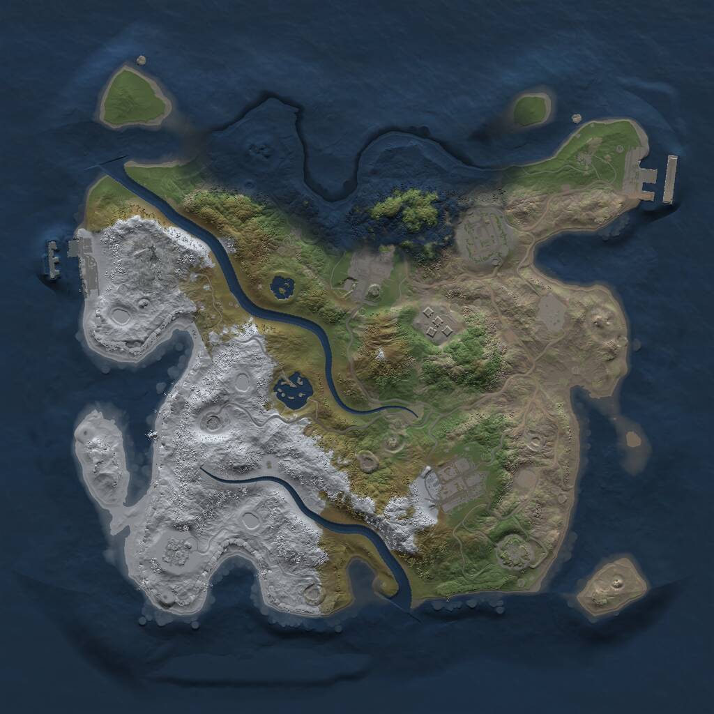 Rust Map: Procedural Map, Size: 3000, Seed: 11432, 11 Monuments