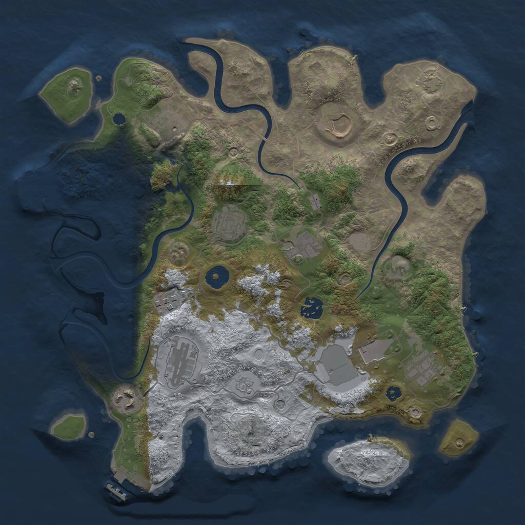Rust Map: Procedural Map, Size: 3500, Seed: 557307296, 16 Monuments