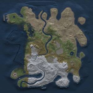 Thumbnail Rust Map: Procedural Map, Size: 3500, Seed: 44327642, 15 Monuments