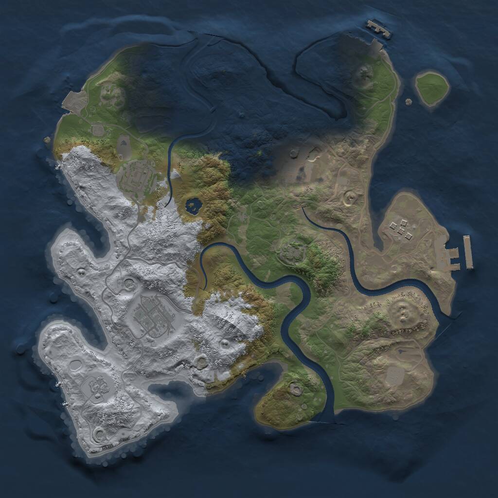 Rust Map: Procedural Map, Size: 3000, Seed: 168401107, 10 Monuments