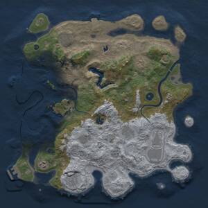 Thumbnail Rust Map: Procedural Map, Size: 4000, Seed: 974205295, 15 Monuments