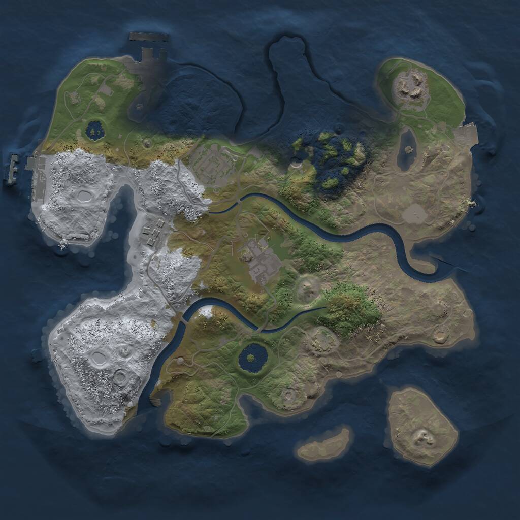 Rust Map: Procedural Map, Size: 2750, Seed: 404390614, 9 Monuments