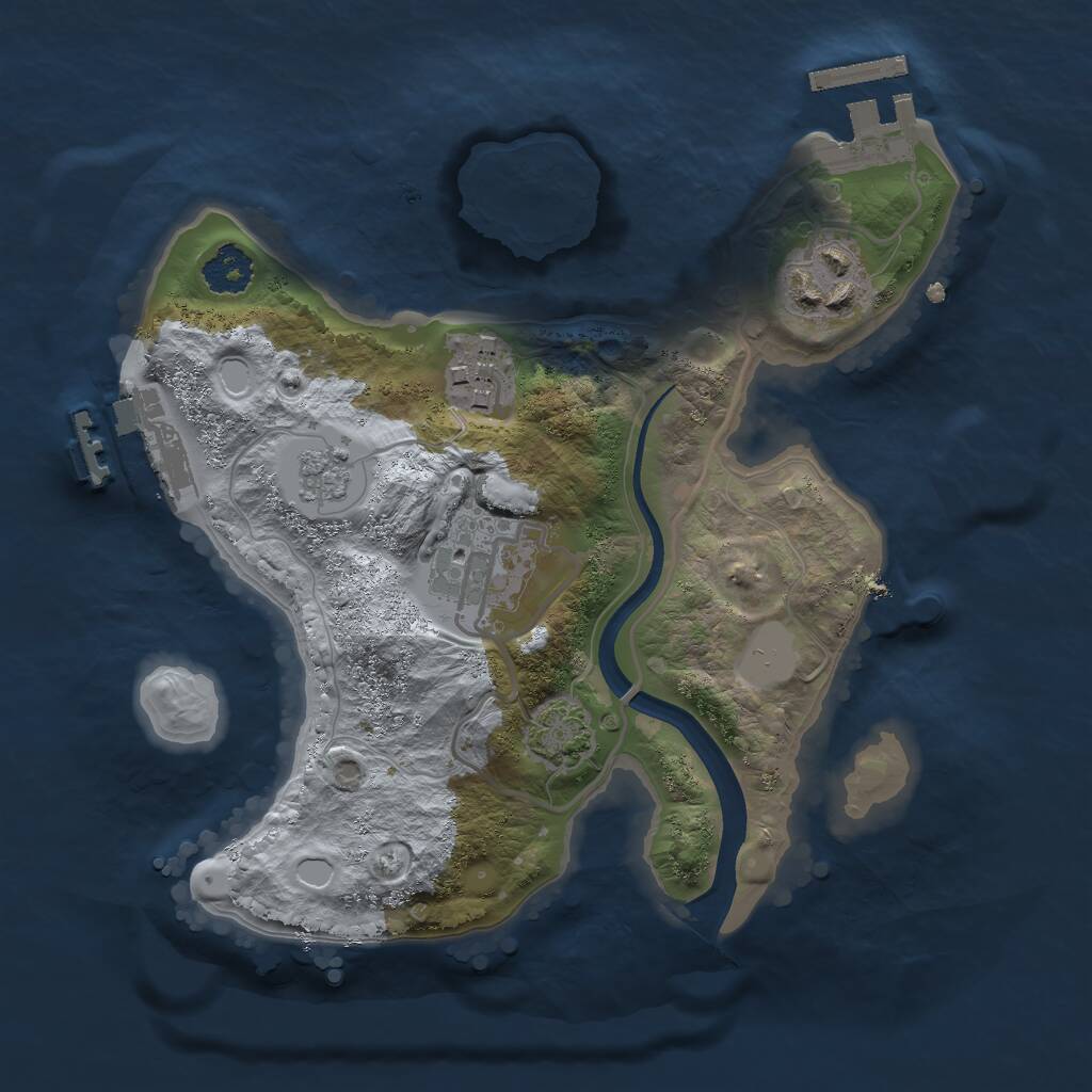 Rust Map: Procedural Map, Size: 2250, Seed: 905706142, 8 Monuments