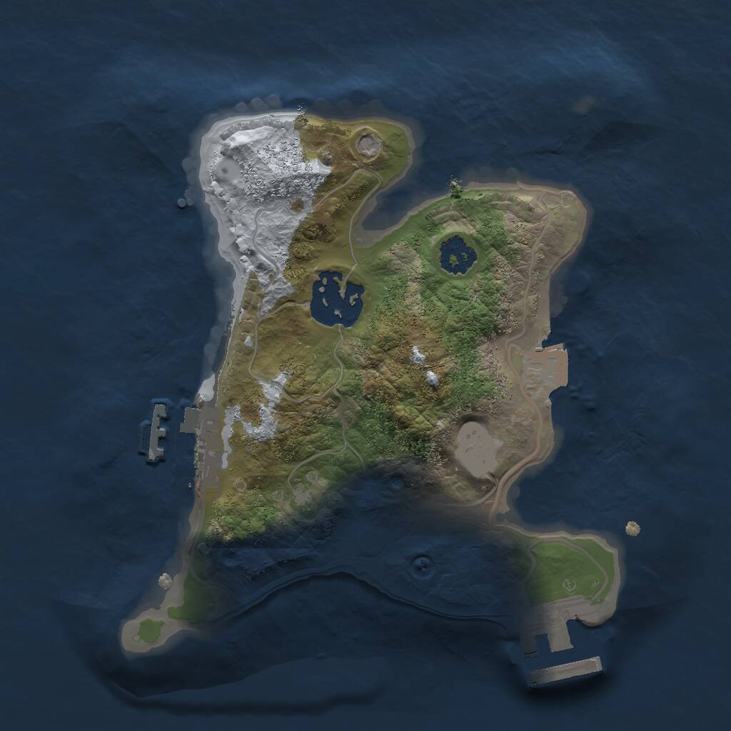 Rust Map: Procedural Map, Size: 2000, Seed: 505297889, 4 Monuments