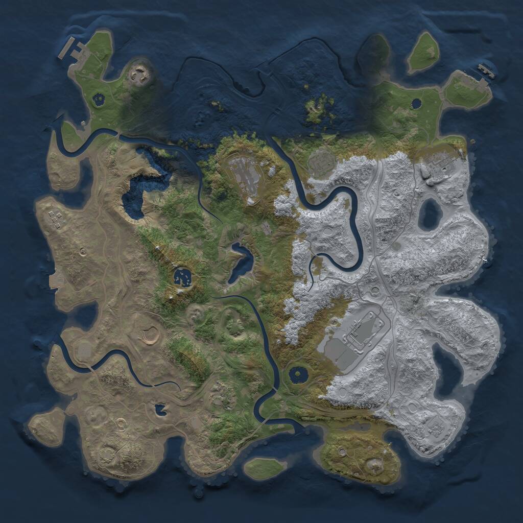 Rust Map: Procedural Map, Size: 4250, Seed: 201845185, 15 Monuments
