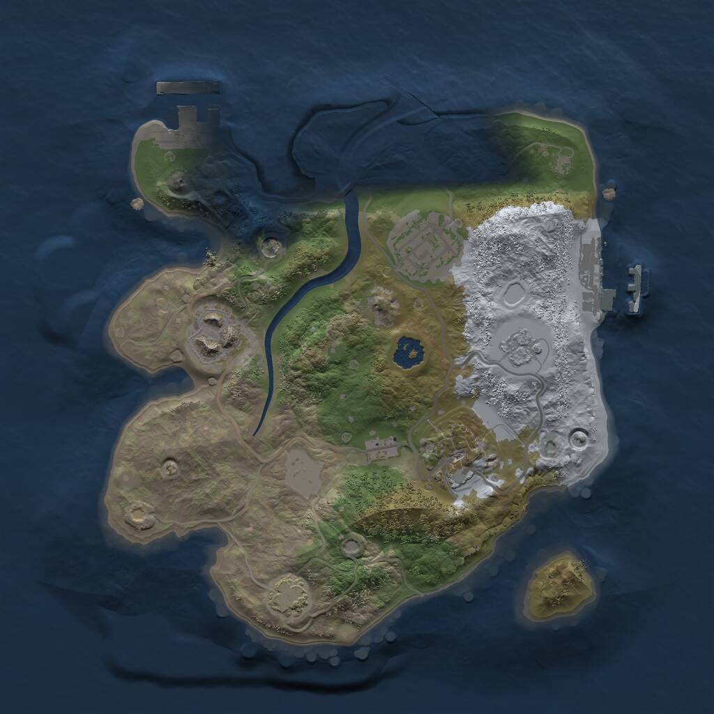 Rust Map: Procedural Map, Size: 2300, Seed: 1387585245, 9 Monuments