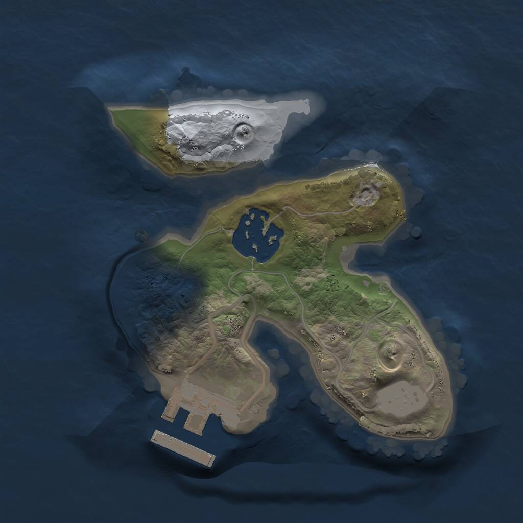 Rust Map: Procedural Map, Size: 1600, Seed: 351780337, 3 Monuments