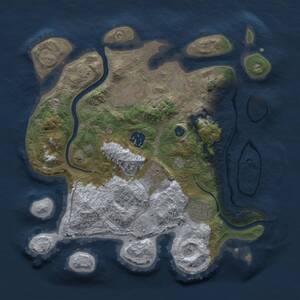 Thumbnail Rust Map: Procedural Map, Size: 3000, Seed: 164239182, 9 Monuments