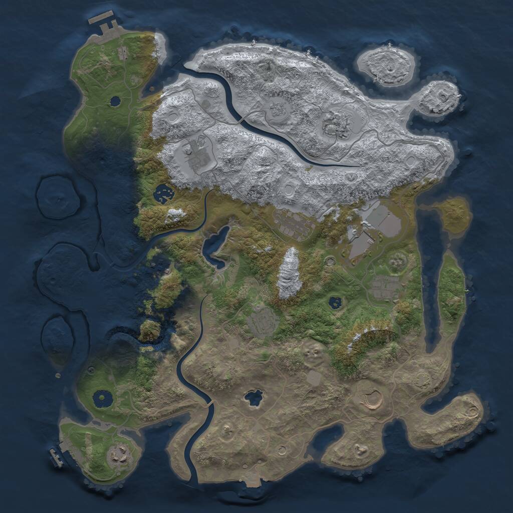 Rust Map: Procedural Map, Size: 4000, Seed: 55537909, 16 Monuments
