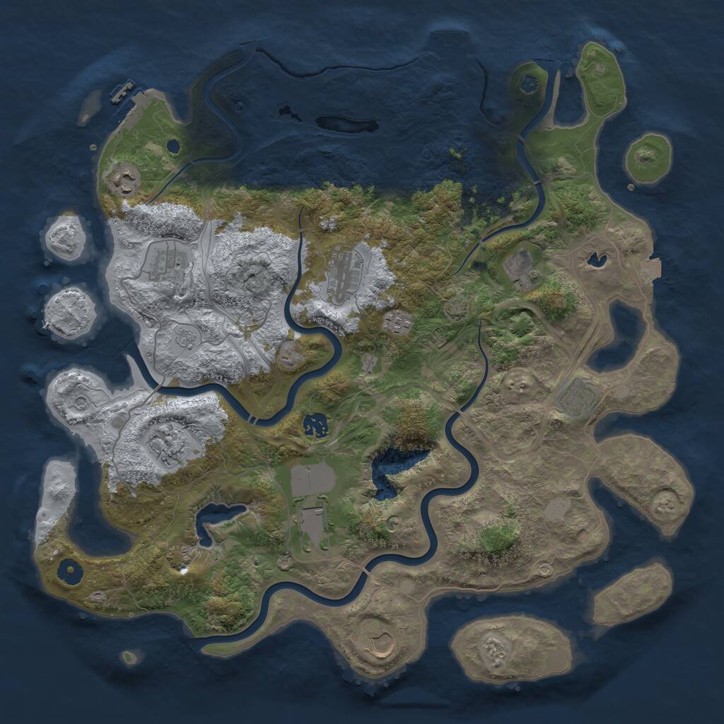 Rust Map: Procedural Map, Size: 4250, Seed: 1191606729, 16 Monuments