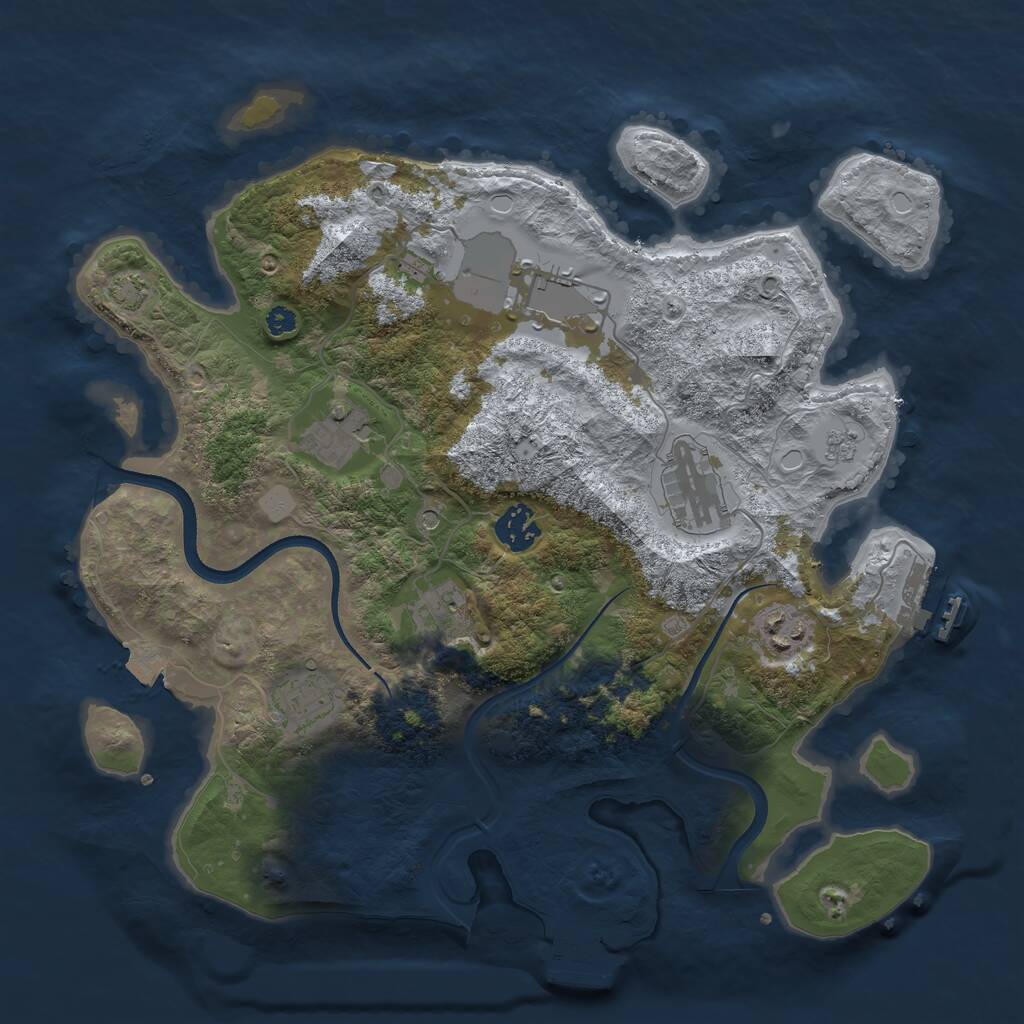 Rust Map: Procedural Map, Size: 3500, Seed: 1767113866, 13 Monuments