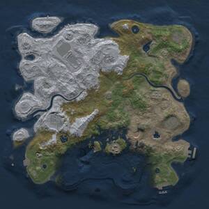 Thumbnail Rust Map: Procedural Map, Size: 4000, Seed: 424797883, 15 Monuments