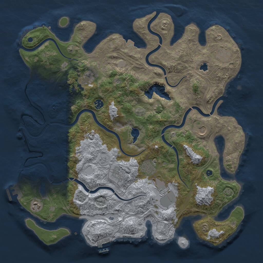 Rust Map: Procedural Map, Size: 4250, Seed: 1512876623, 15 Monuments