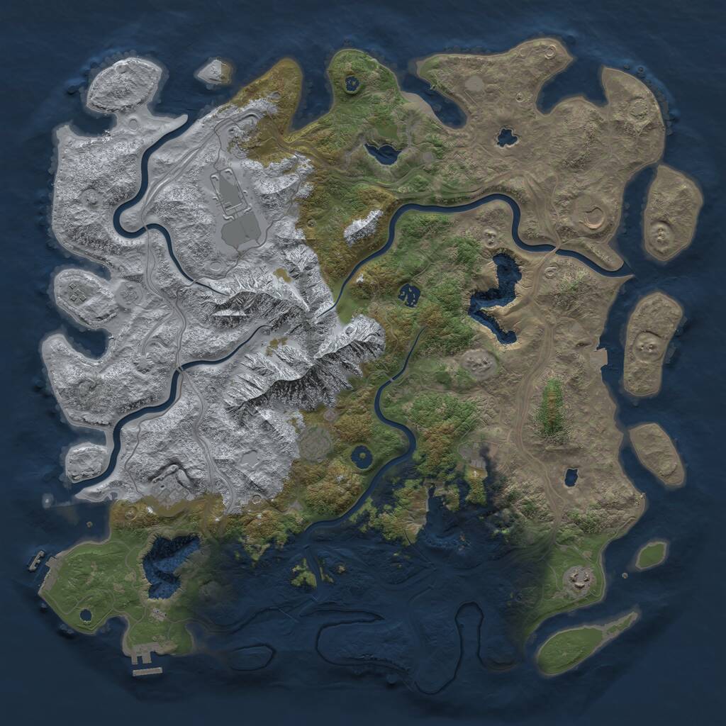 Rust Map: Procedural Map, Size: 5000, Seed: 662035475, 15 Monuments