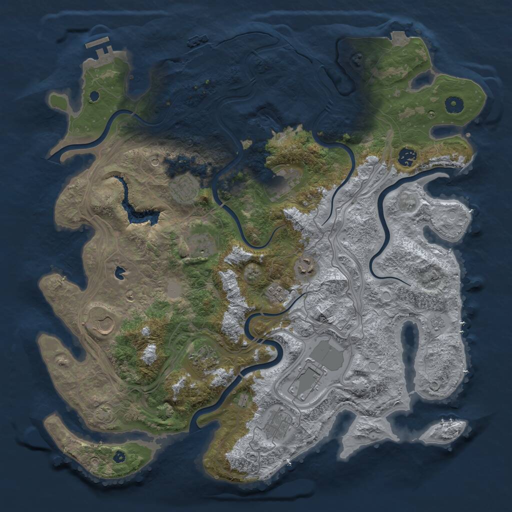 Rust Map: Procedural Map, Size: 4250, Seed: 1485767395, 16 Monuments