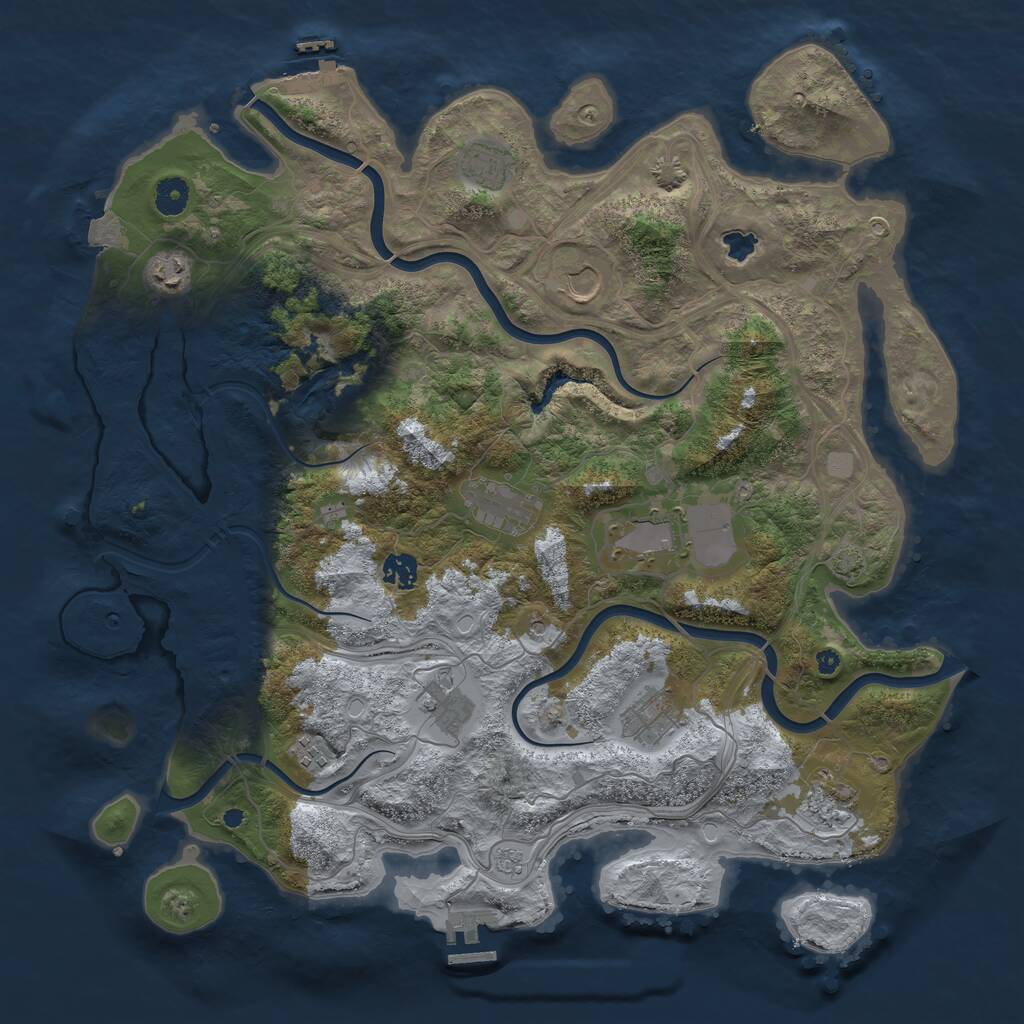 Rust Map: Procedural Map, Size: 4250, Seed: 2009502363, 16 Monuments