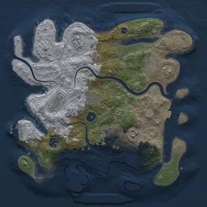 Thumbnail Rust Map: Procedural Map, Size: 3275, Seed: 1945, 13 Monuments