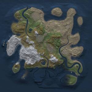 Thumbnail Rust Map: Procedural Map, Size: 3000, Seed: 1659688829, 10 Monuments