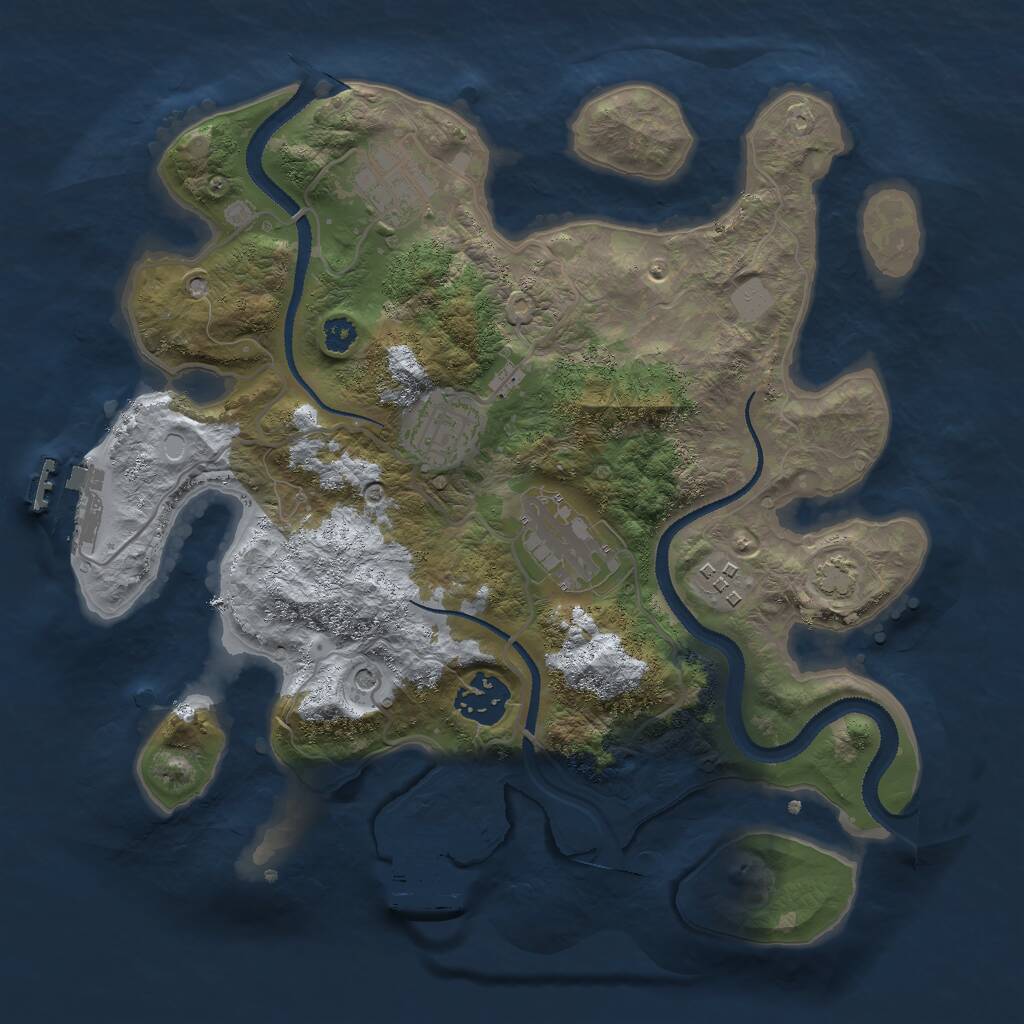 Rust Map: Procedural Map, Size: 3000, Seed: 1659688829, 10 Monuments