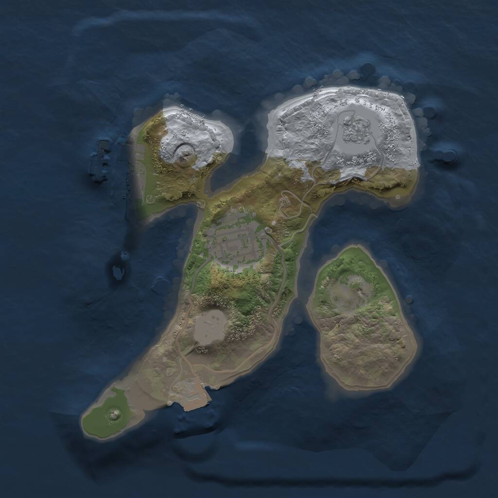 Rust Map: Procedural Map, Size: 2000, Seed: 798290544, 4 Monuments