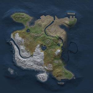 Thumbnail Rust Map: Procedural Map, Size: 2500, Seed: 1328146285, 7 Monuments