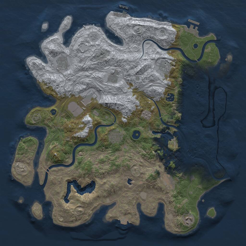 Rust Map: Procedural Map, Size: 4250, Seed: 341403215, 15 Monuments