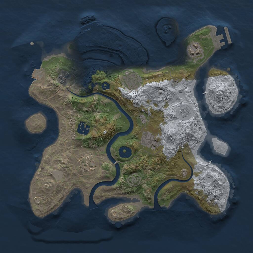 Rust Map: Procedural Map, Size: 3000, Seed: 18805, 12 Monuments