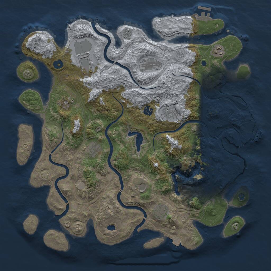 Rust Map: Procedural Map, Size: 4250, Seed: 796754866, 16 Monuments