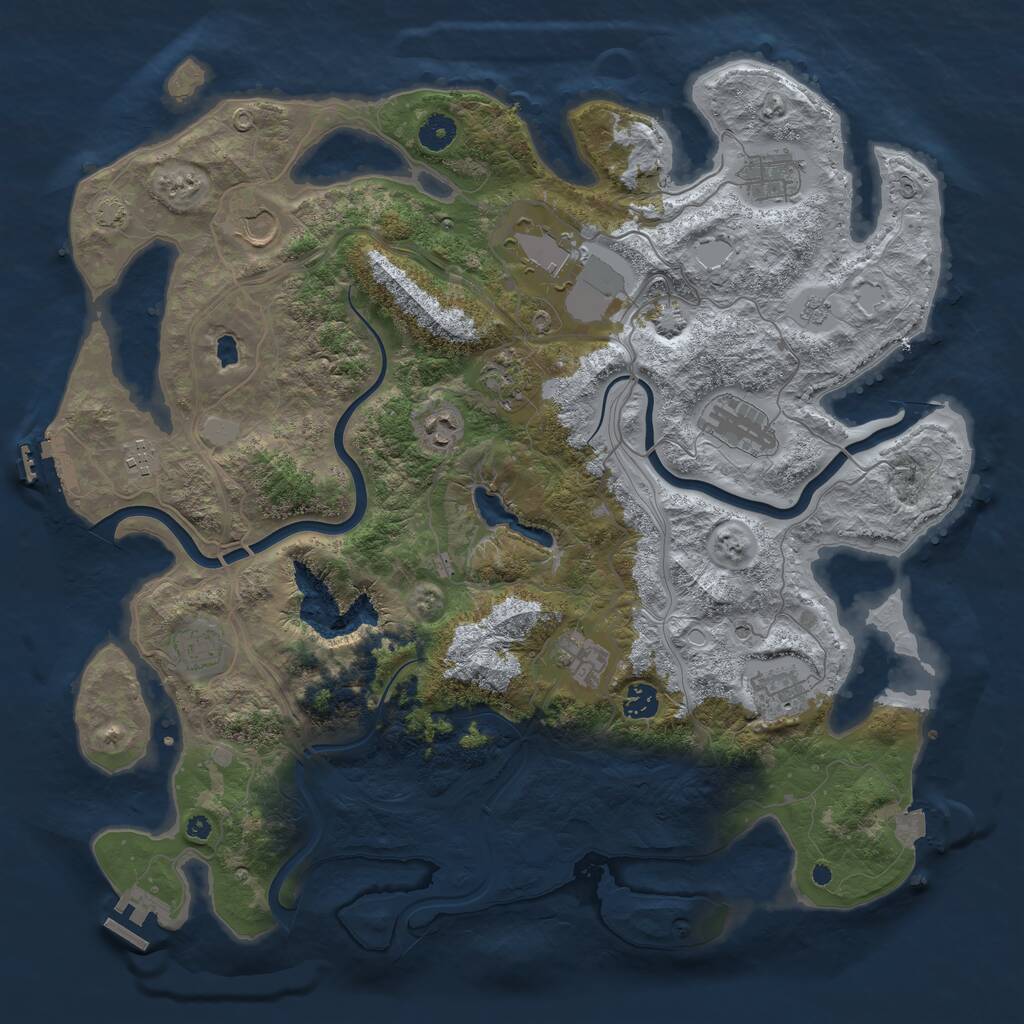 Rust Map: Procedural Map, Size: 4250, Seed: 2078308433, 17 Monuments