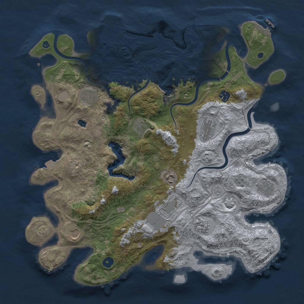 Rust Map: Procedural Map, Size: 4250, Seed: 1708294494, 16 Monuments
